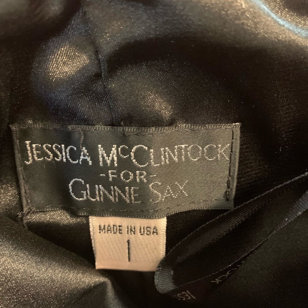 VTG Vintage Jessica McClintock Gunne Sax pink and black party dress size 1 - Picture 2 of 12